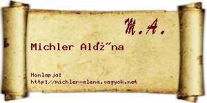 Michler Aléna névjegykártya